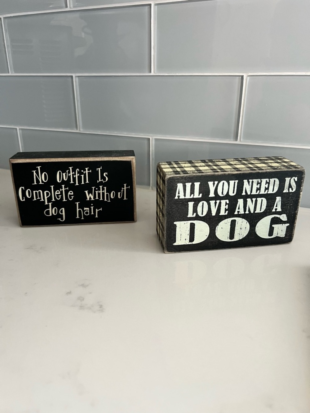Primitives by Kathy Rustic Decorative Wood Box Set with Dog Expressions